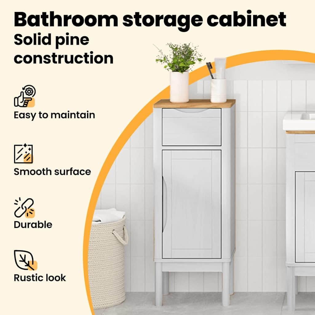 vidaXL Armoire de Salle de Bain avec Porte Floro Blanc 35 x 30 x 90 cm