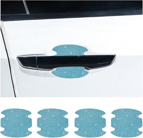 BESULEN 4 protectores de cristal para manija de puerta de automóvil, con diamantes de imitación para manija de puerta de automóvil, calcomanía