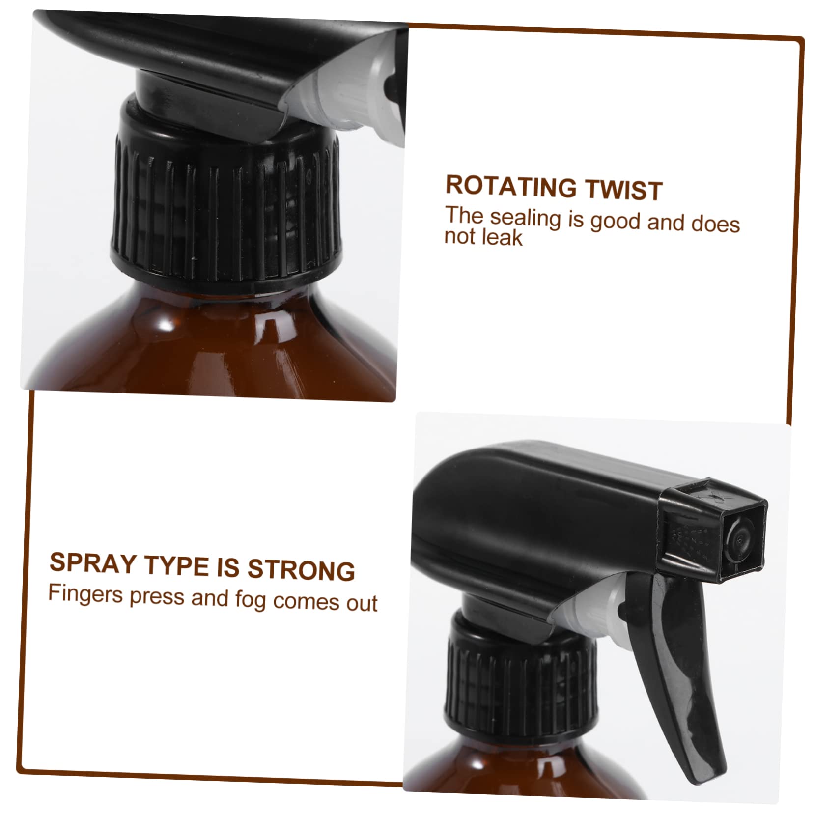 WOONEKY 6 Botellas de Spray Rellenables de Vidrio Marrón, 250ml, para Subenvasado de Líquidos en Salón de Peluquería