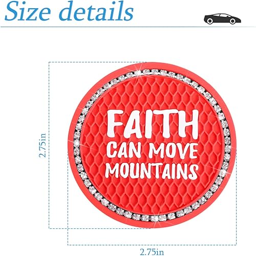 Miniatura 2 de Portavasos para automóvil, 2 posavasos antideslizantes con diamantes de imitación de cristal, tapete de 2.75 pulgadas, accesorios interiores