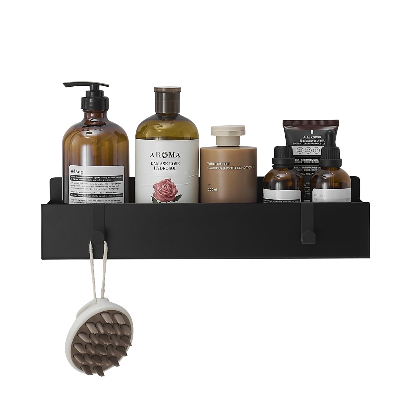 Greenspring Shower Caddy Shower Shelves with 2 Removable Hooks Stainless Steel Bathroom Basket Rustproof Bathroom Organizers and Storage