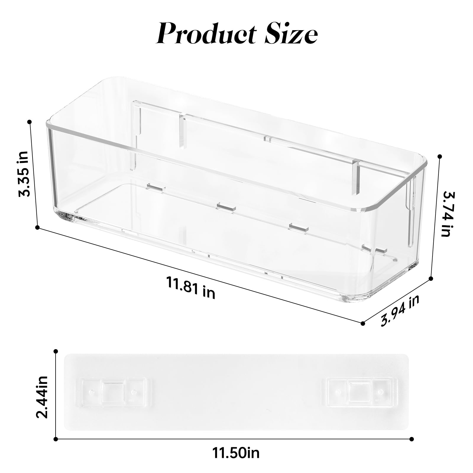 PAVSTINE Mensola Doccia Senza Foratura Trasparente, 2 Pezzi, Alto Grande | Cestino Portaoggetti, Accessori Doccia con Ventose, Shower Caddy, Mensole Bagno Può Contenere Sapone, Shampoo, Bagnoschiuma