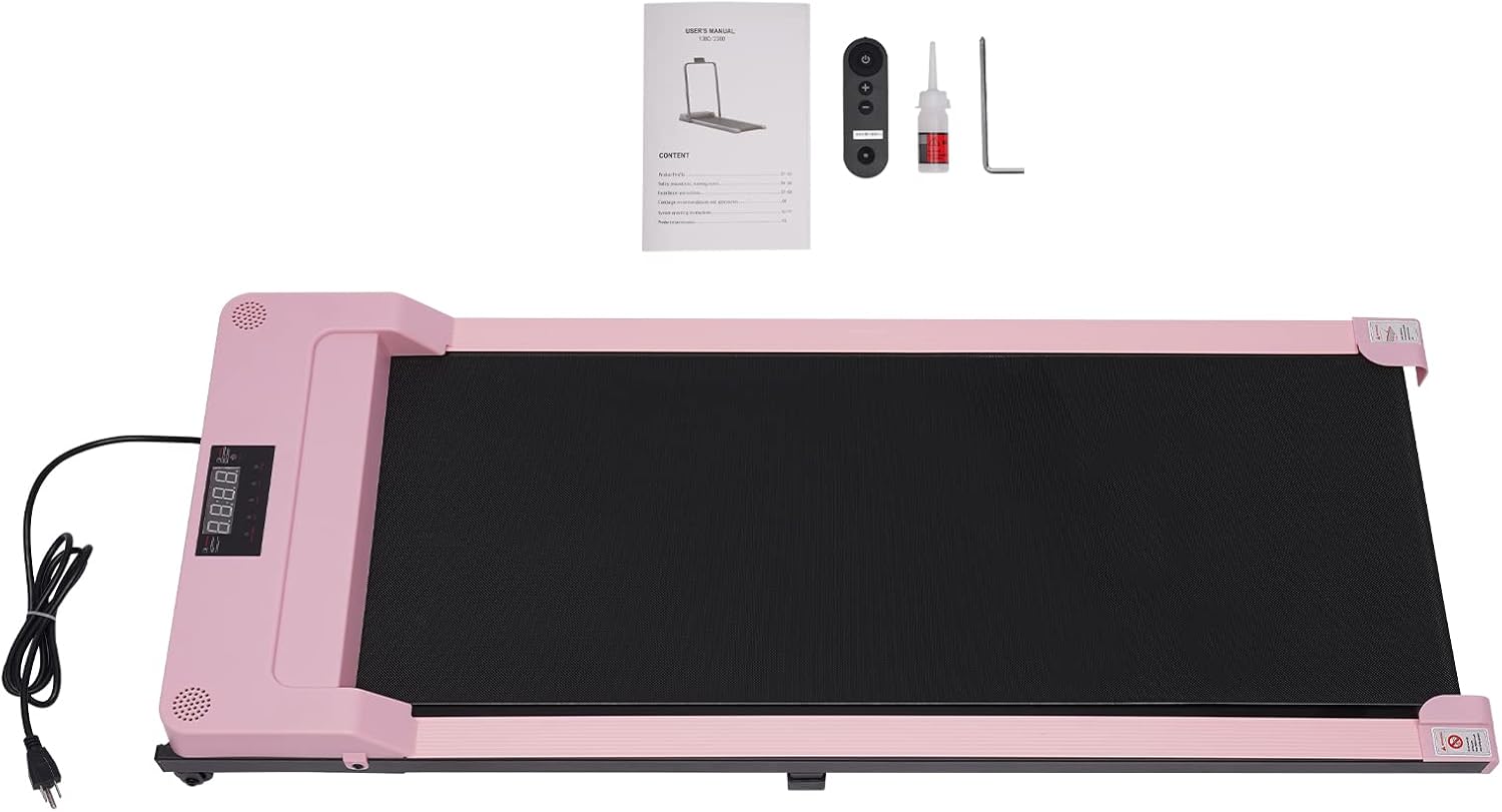 Under Desk Electric Treadmill Motorized Exercise Machine with Wireless Speaker, Remote Control and LED Display, Walking Jogging Machine for Home/Office Use