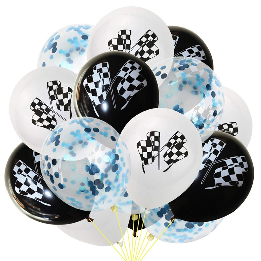 Buy VVV 45 Pieces Checkered Racing Car Balloons Latex Balloons Racing ...