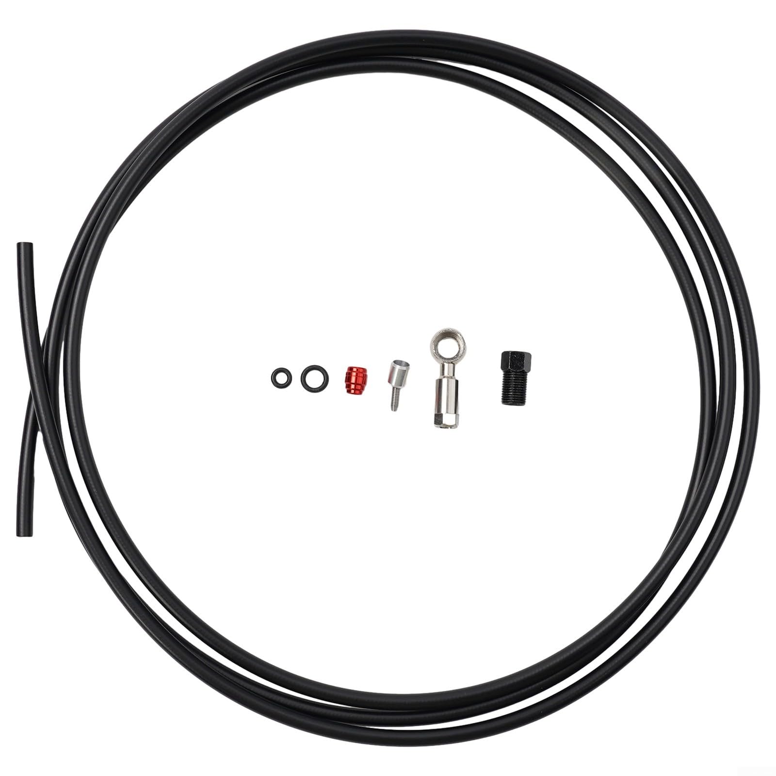 2m Brake Hose Kit for SRAM CODE Series Including For RSC R LEVEL ULT with Banjo Fitting Olive Head Sealing Rings Oil Needle and Screw (Black)