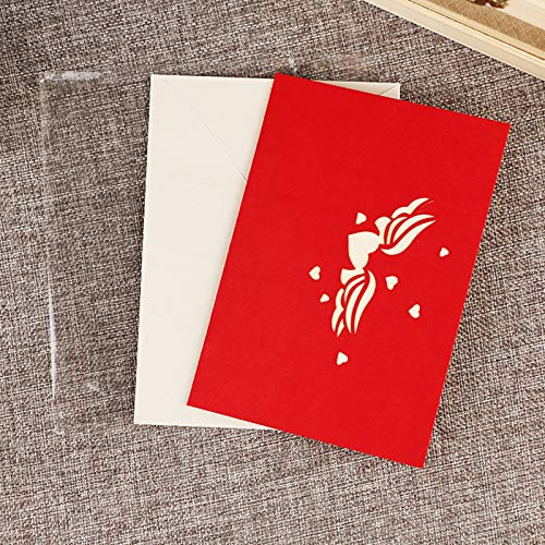Toshine Handmade Pop Up Card Mother's Day Card Heart Card Greeting Card For Anniversary Romance Card For Wife Husband Mother Fathrer Birthday Wedding #TOP4