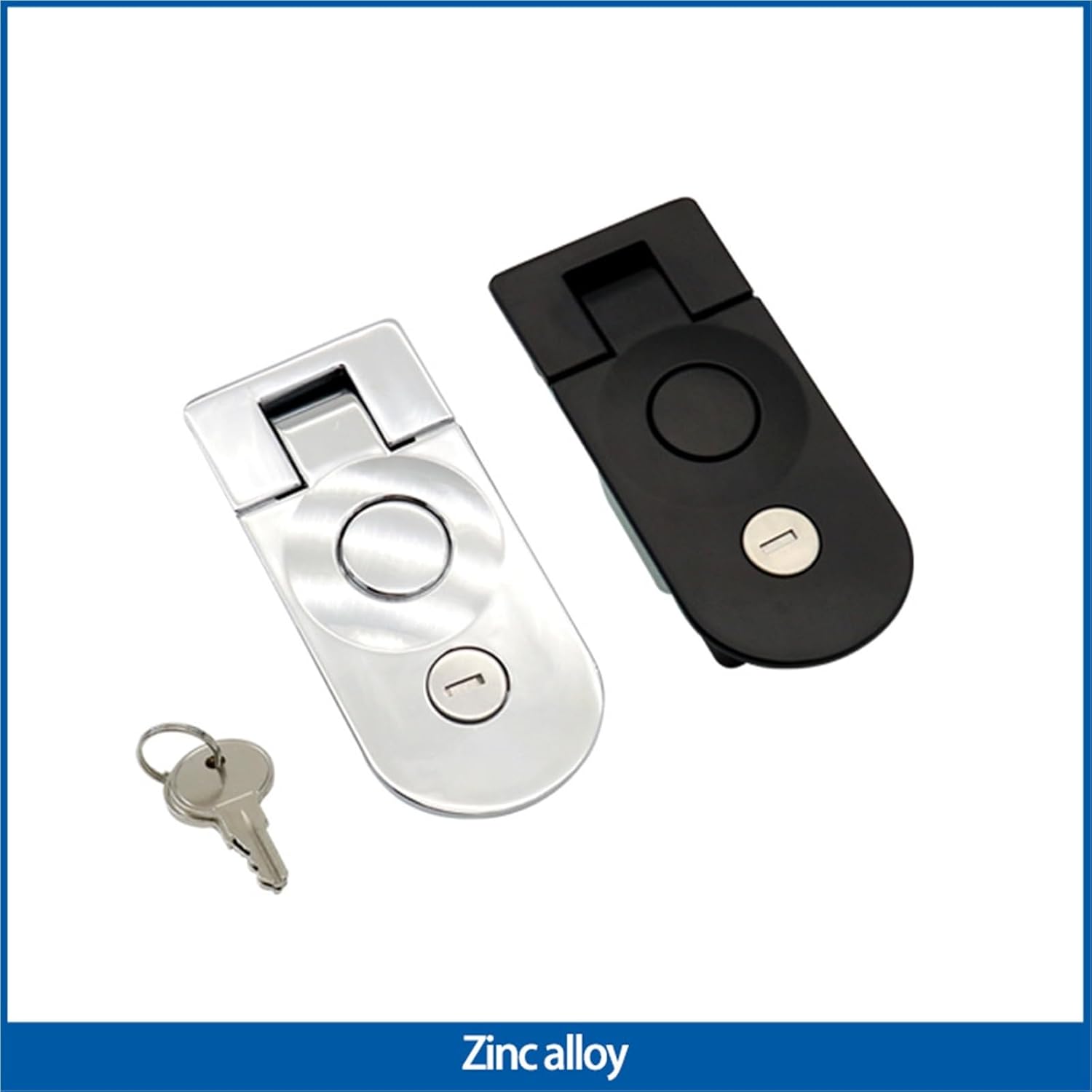 Zinc Alloy Flat Lock Suitle for Electrical Distribution Box Doors Switch Cinet Locks 1Pcs(Bright Chrome-Lock)