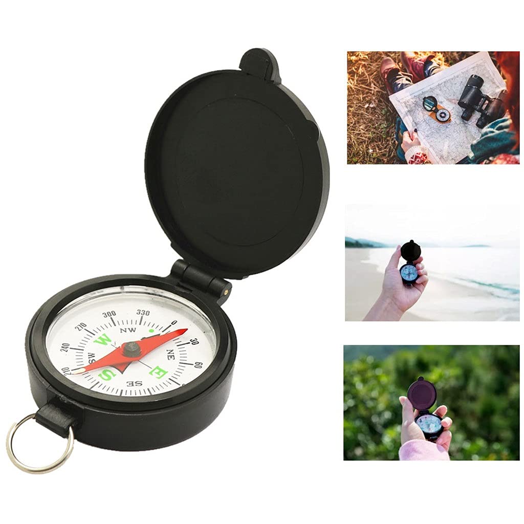 boussole pour les activités extérieures, boussole Boussole for camping, randonnée, trekking, escalade, voyage, noire, 46 x 16 mm