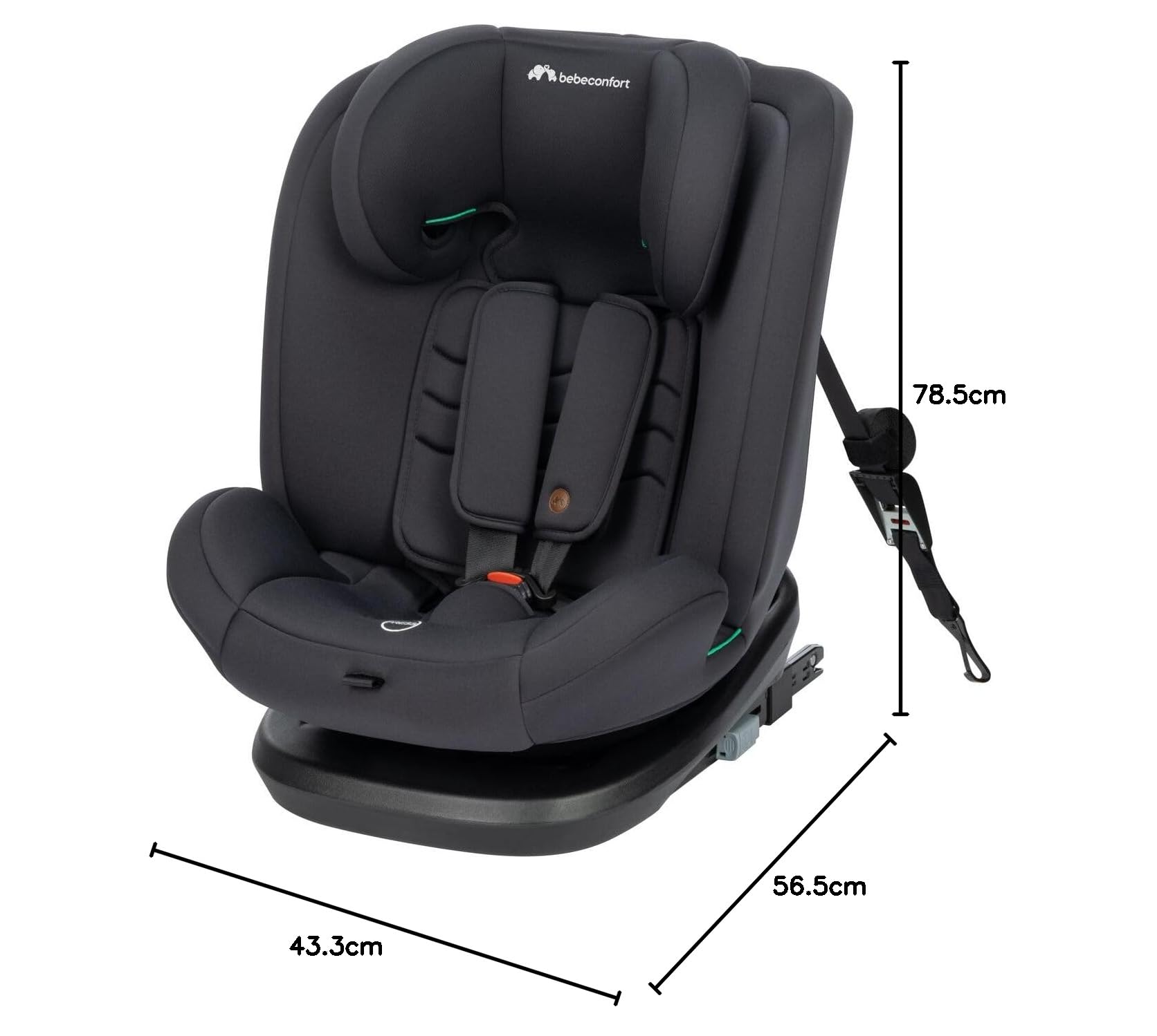 Bebeconfort Apollo i-Size Car Seat, Forward Facing Car Seat, ISOFIX Car Seat, 13 posizioni del poggiatesta, 4 posizioni reclinabili, from 15 months up to 12 years, 9-36 kg, 76-150 cm, Mineral Black