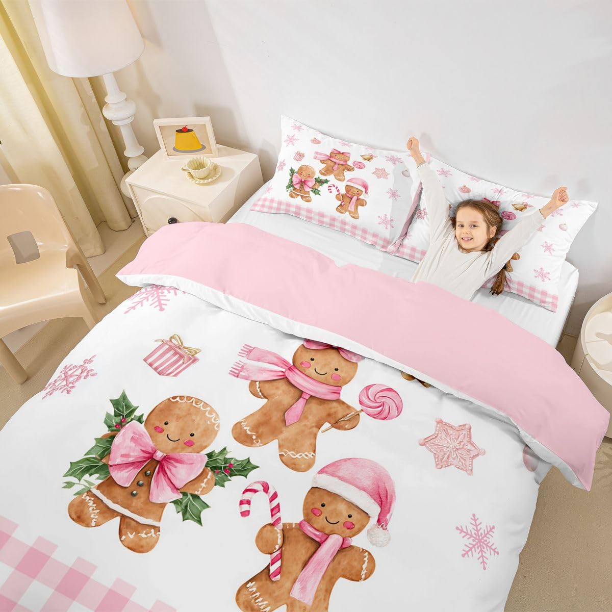 Homemissing Merry Weihnachten Bettwäsche Set 155x220cm Erwachsene Kinder