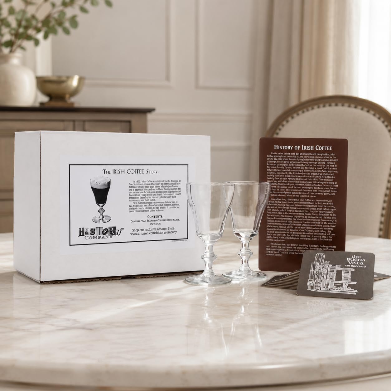 Authentisches irisches Kaffeeglas (San Francisco Classic), 2-teiliges Geschenkbox-Set