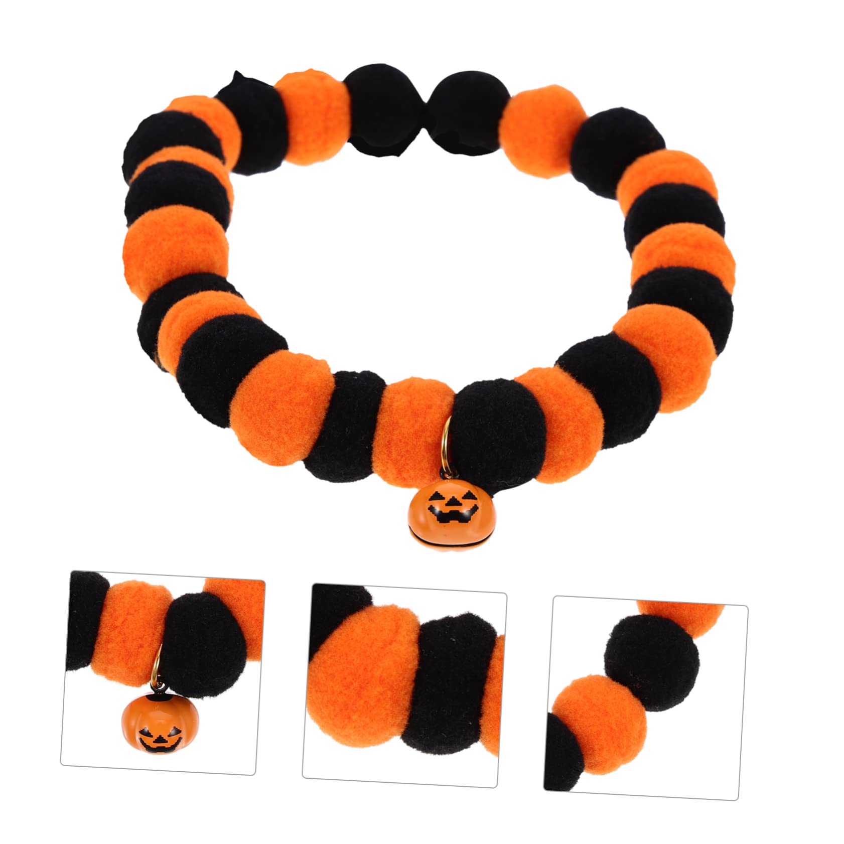 Sosoport 10stücke Verstellbares Katzenhalsband Mit Glöckchen Und Kürbisdesign Waschbar Für Halloween-Partys Geeignet Komfortabel Und Hautfreundlich Für Katzen Und Kleine Hunde