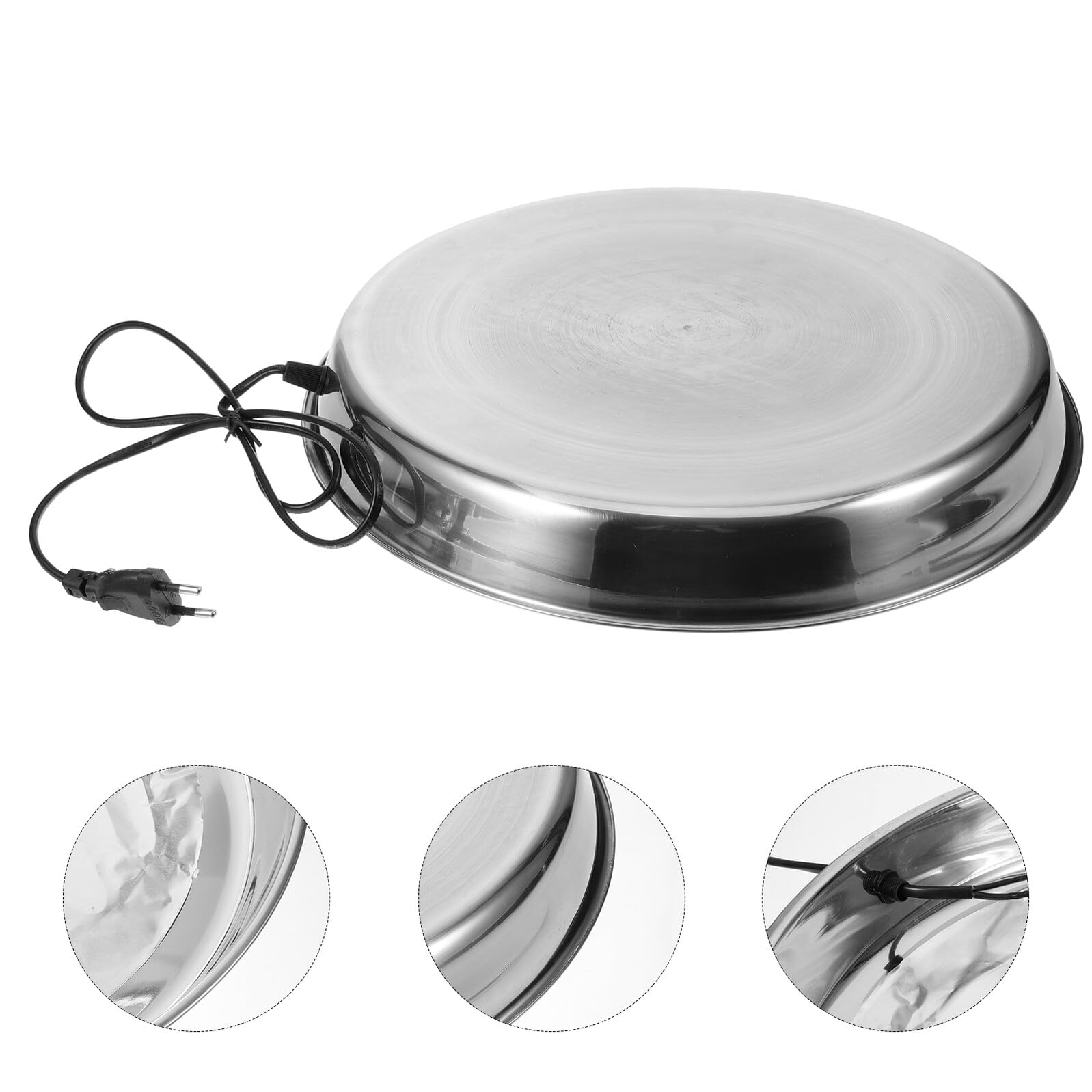 DOITOOL Base Calefactora en Invierno de Acero Inoxidable para Mantener Agua Descongelada Enchufe Eu y Función Segura para Bebederos de Mascotas y Aves de Corral