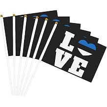 Love Estonia Flag Estonian Heart Handheld Mini Personalized Small Flags For Parades, Holiday- 6 Pack