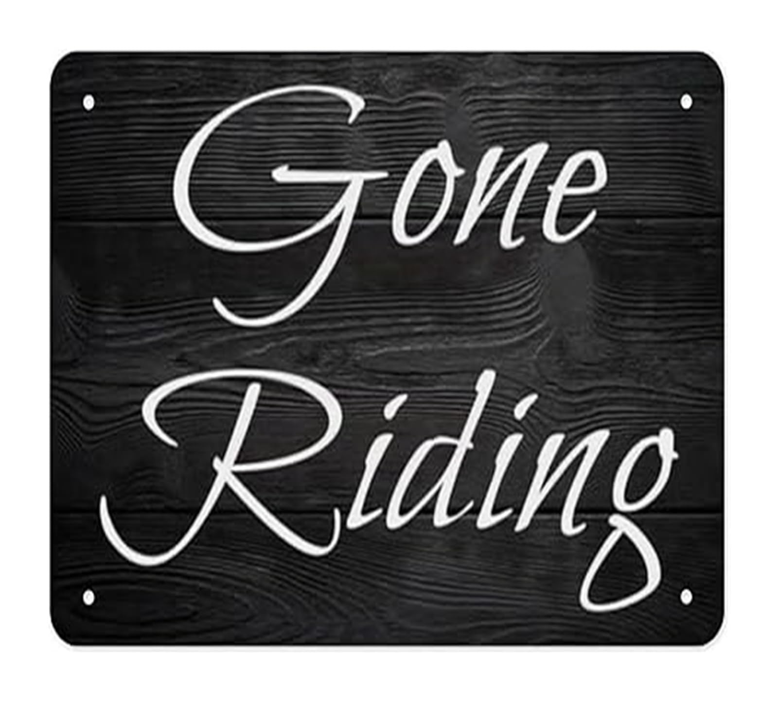 MQXFCZUX Horse Lover Gift Metal Tin Sign Gone Riding Rustic Farmhouse Sign for Equestrian Home Decor Barn Door or Stable Wall 8 X 12 inch