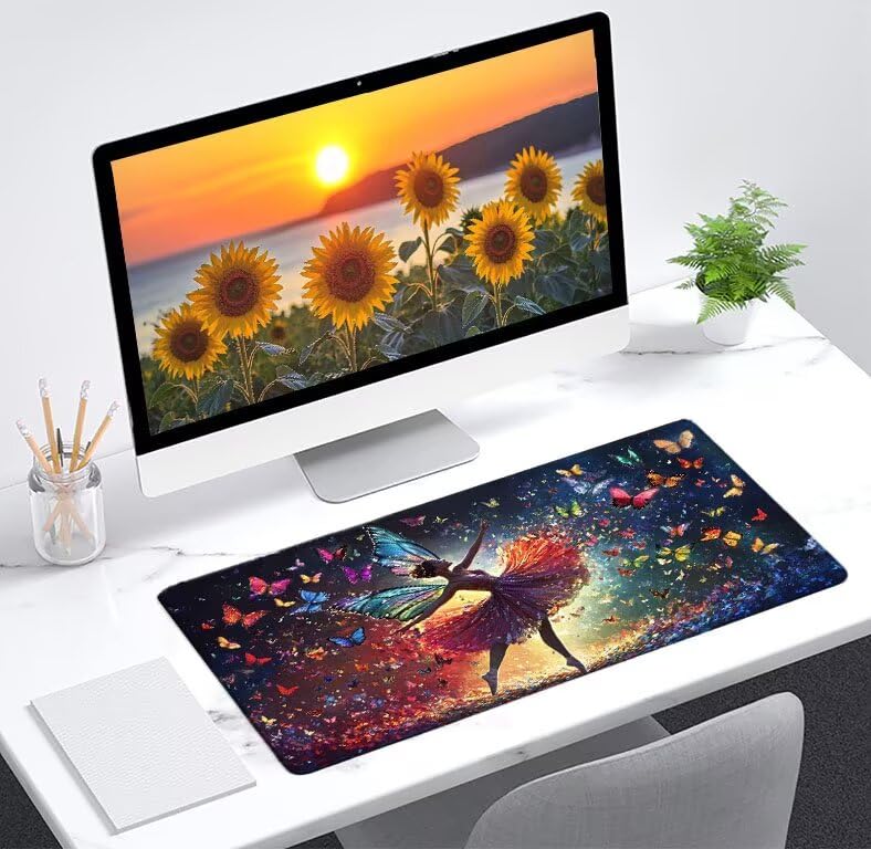 Alfombrilla ratón 900x400x3mm para mujer ideal como tapete de escritorio decorativo 2