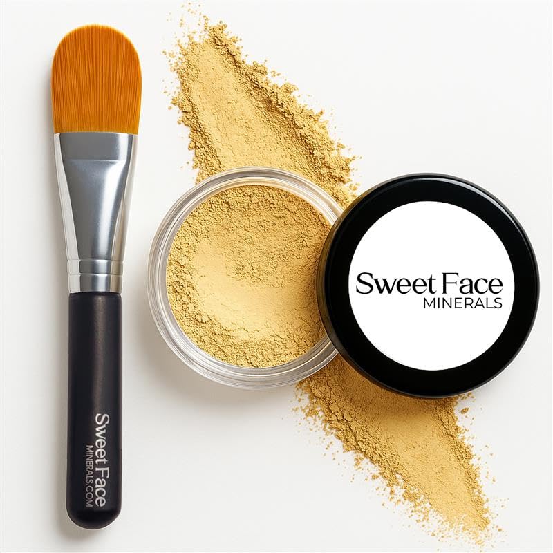 YELLOW CORRECTOR with BRUSH Mineral Makeup Full Size Concealer Ba...