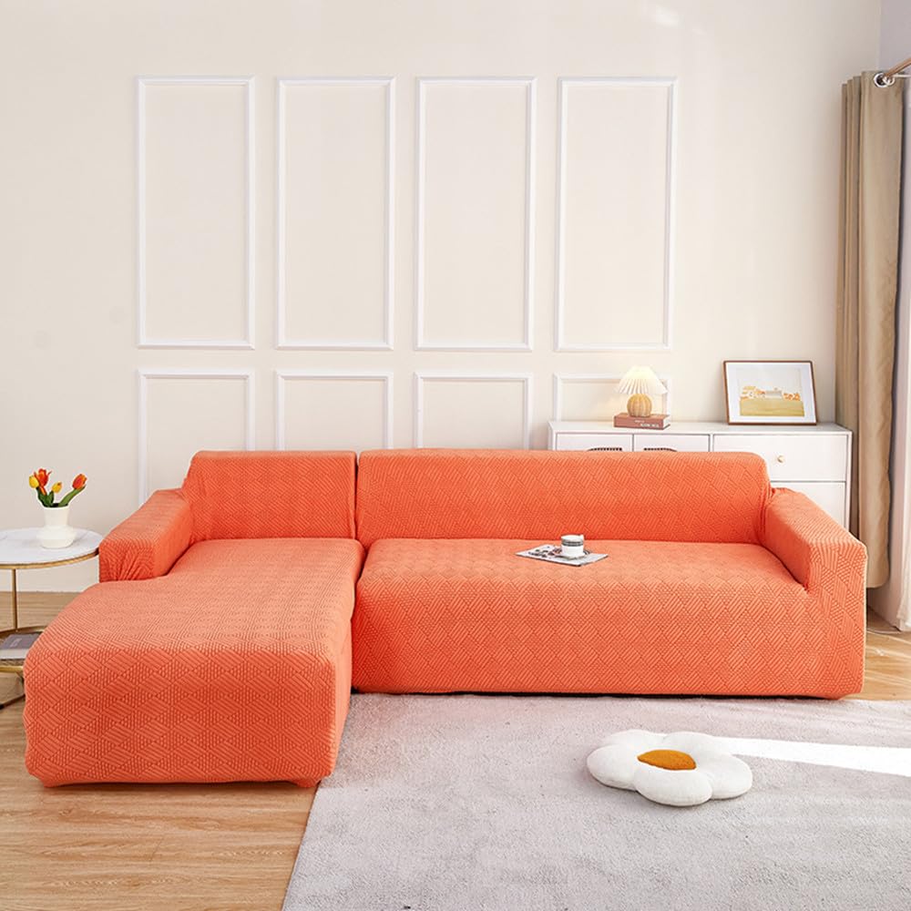 Protege canape griffe chat orange | Housse extensible anti-poussière