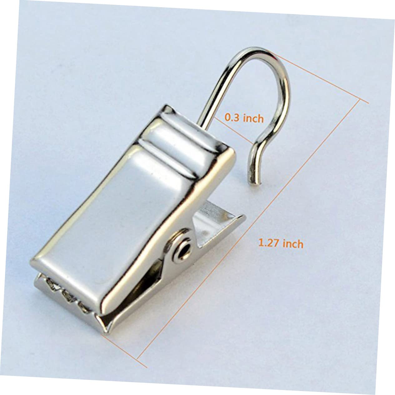 Happyyami 120Pcs Silver Curtain Clips Hooks Wire Holders for Outdoor Hanging Lights Party Decorations Photos Art Craft Displays Compact and Portable