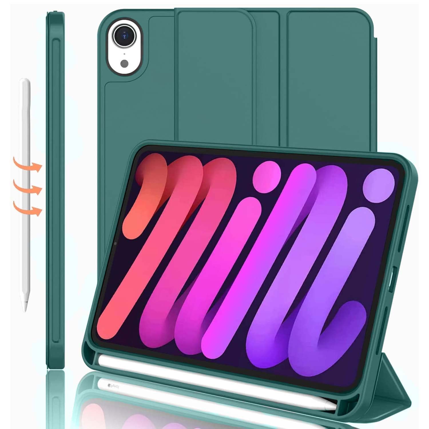 Aavjo Smart Trifold Folio Case Cover with Pencil Holder Compatible ONLY for iPad Mini 6 (6th Generation, 8.3-inch) (Dark Green) (B09XQW6Z9X) Amazon Price History, Amazon Price Tracker