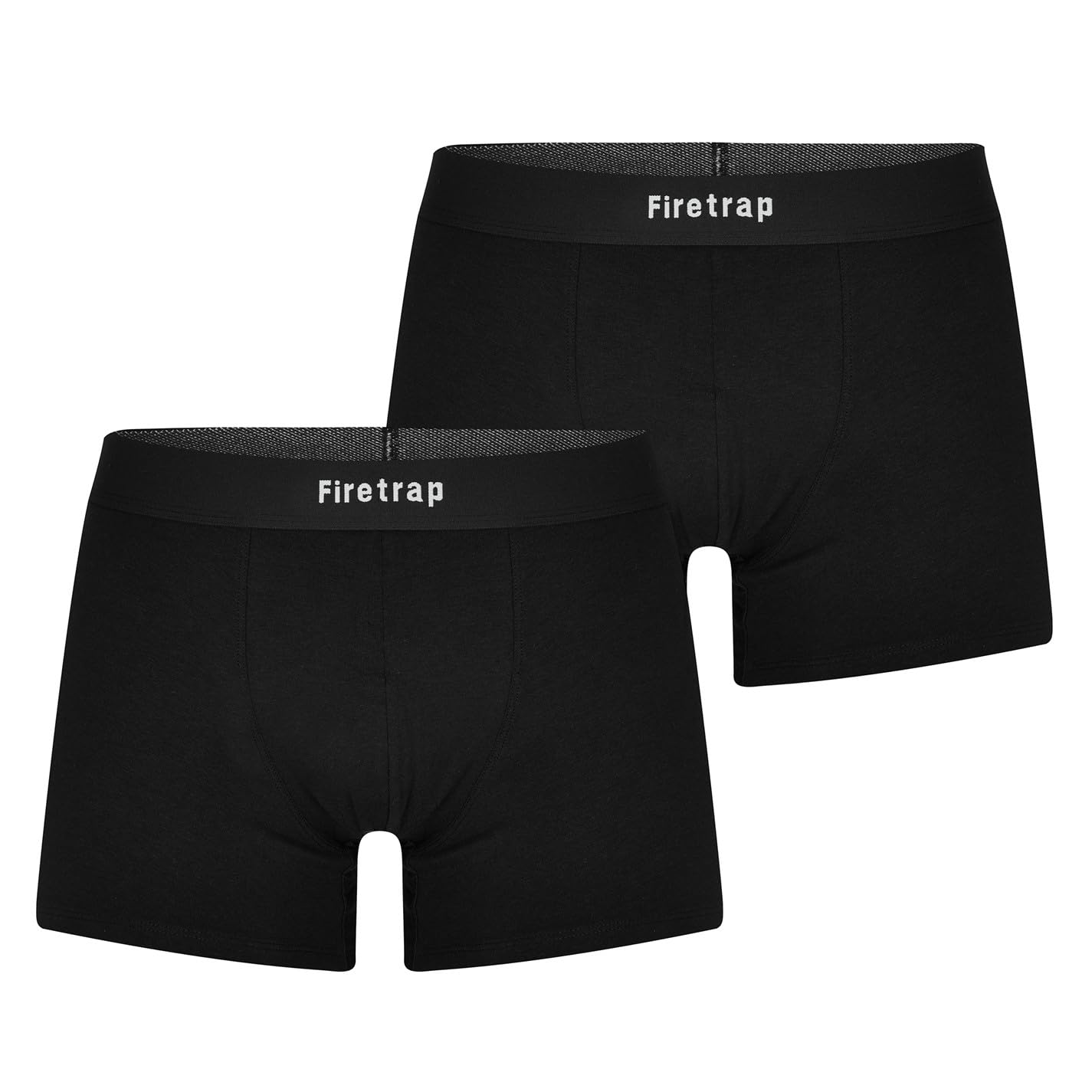 Firetrap Mens 2 Pack Trunks Black/Black Small