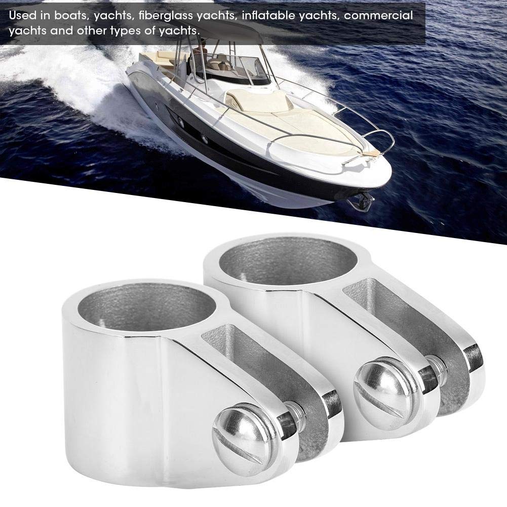 Marine Hardware Aufsteckbar, Marine Marine Jaw Slides, 2Pcs Edelstahl Bimini Top Marine Hardware Fitting für aufblasbare Fiberglas Yachten(25mm)