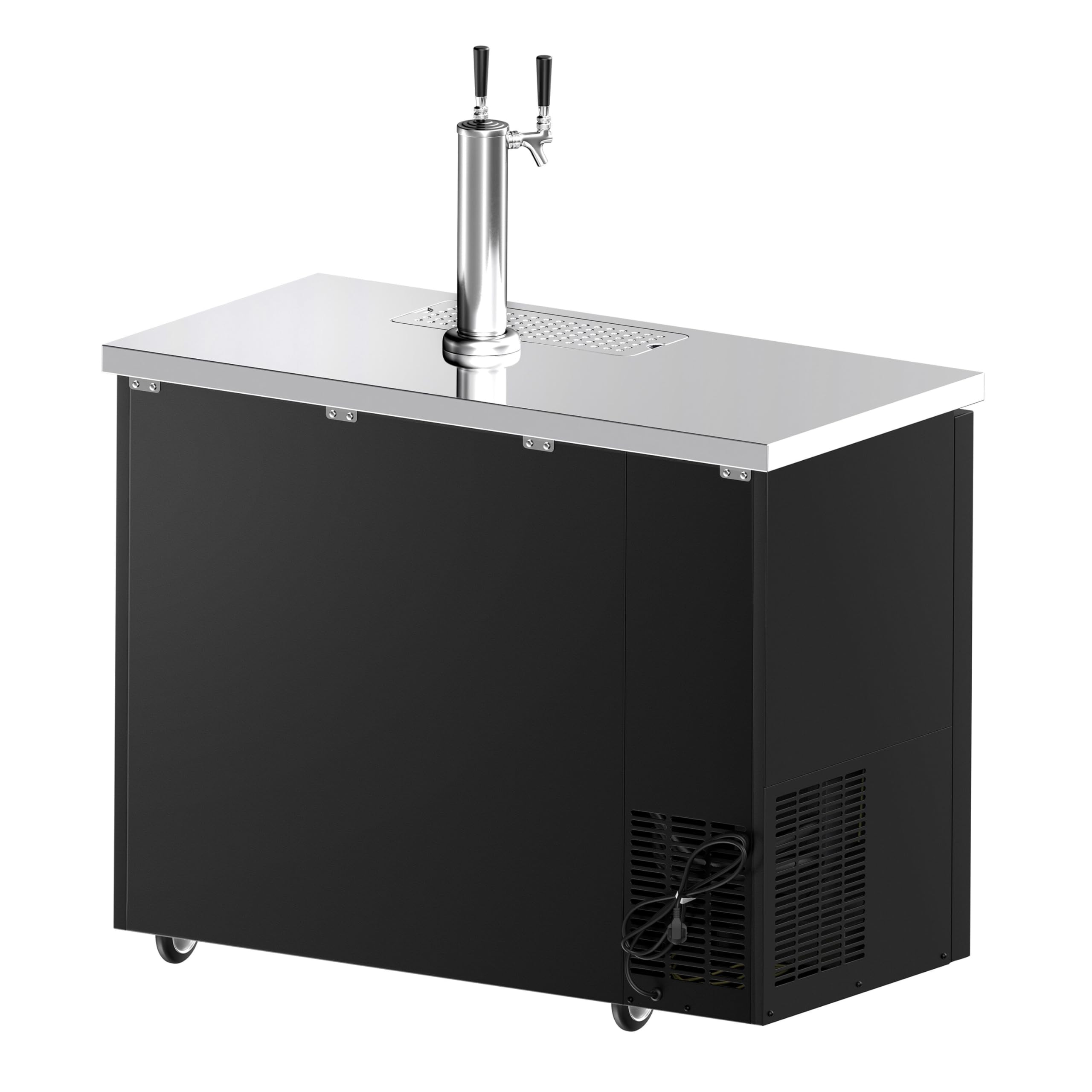 GGM Gastro | BKZG1269N | Bierkühler mit Zapfhahn - 2x 50 Liter Fässer - 1240x620mm