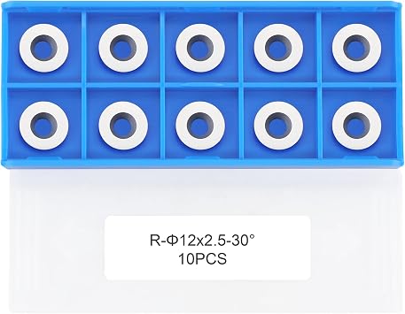 12 mm runde Hartmetall-Einsätze Indexierbar passend für DIY Drehmaschine Holzdrehwerkzeuge Ci3 10 Stück