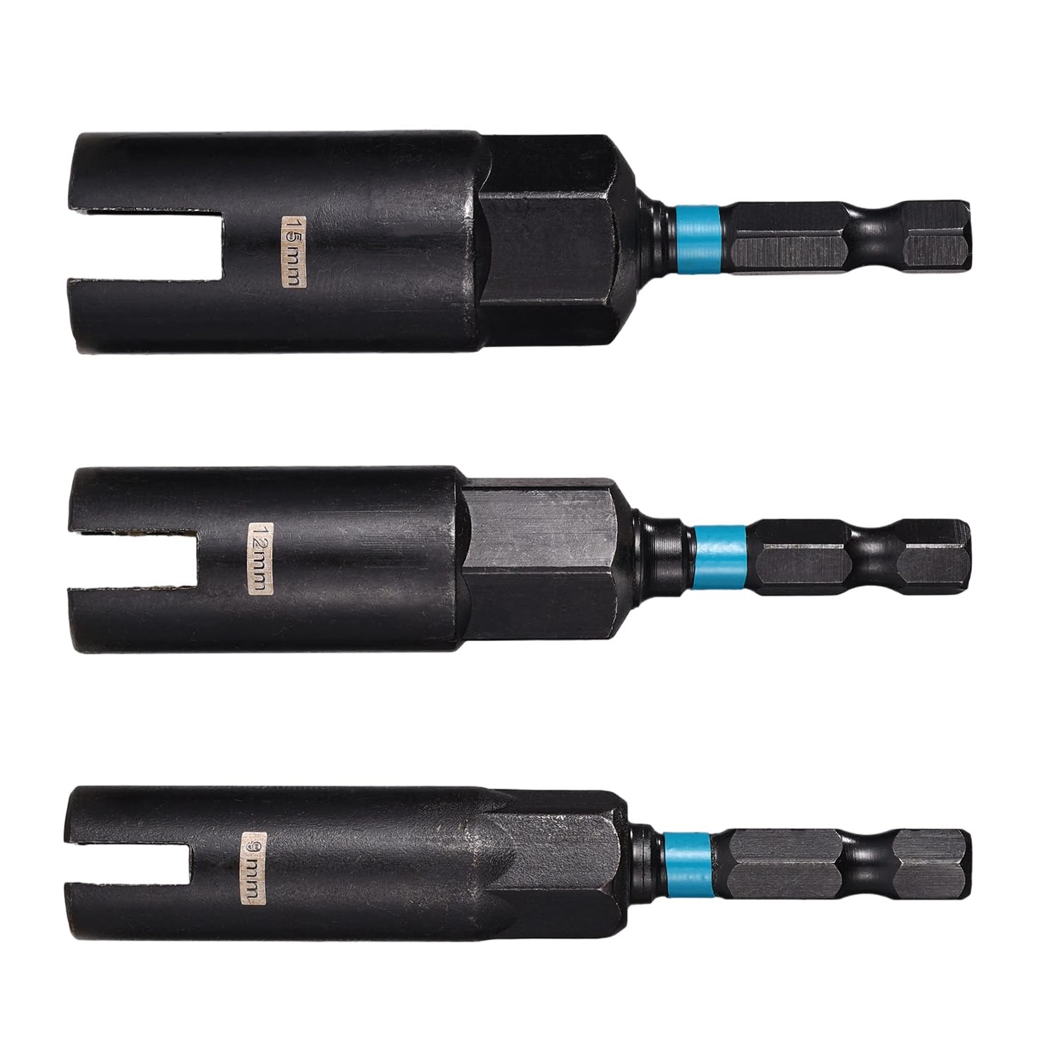 3pcs Wing Nut Driver Set, 9/12/15mm Wingnut Socket Bits with 1/4" Hex Shank Heavy-Duty Steel Eye Bolt Tool for Wire Twisting Screw Hook