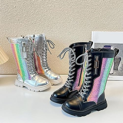 Winter Boots Long Boots Girls Mid Calf Riding Shoes Combat Winter Boots Fashion Western Boots Outdoor Boots3