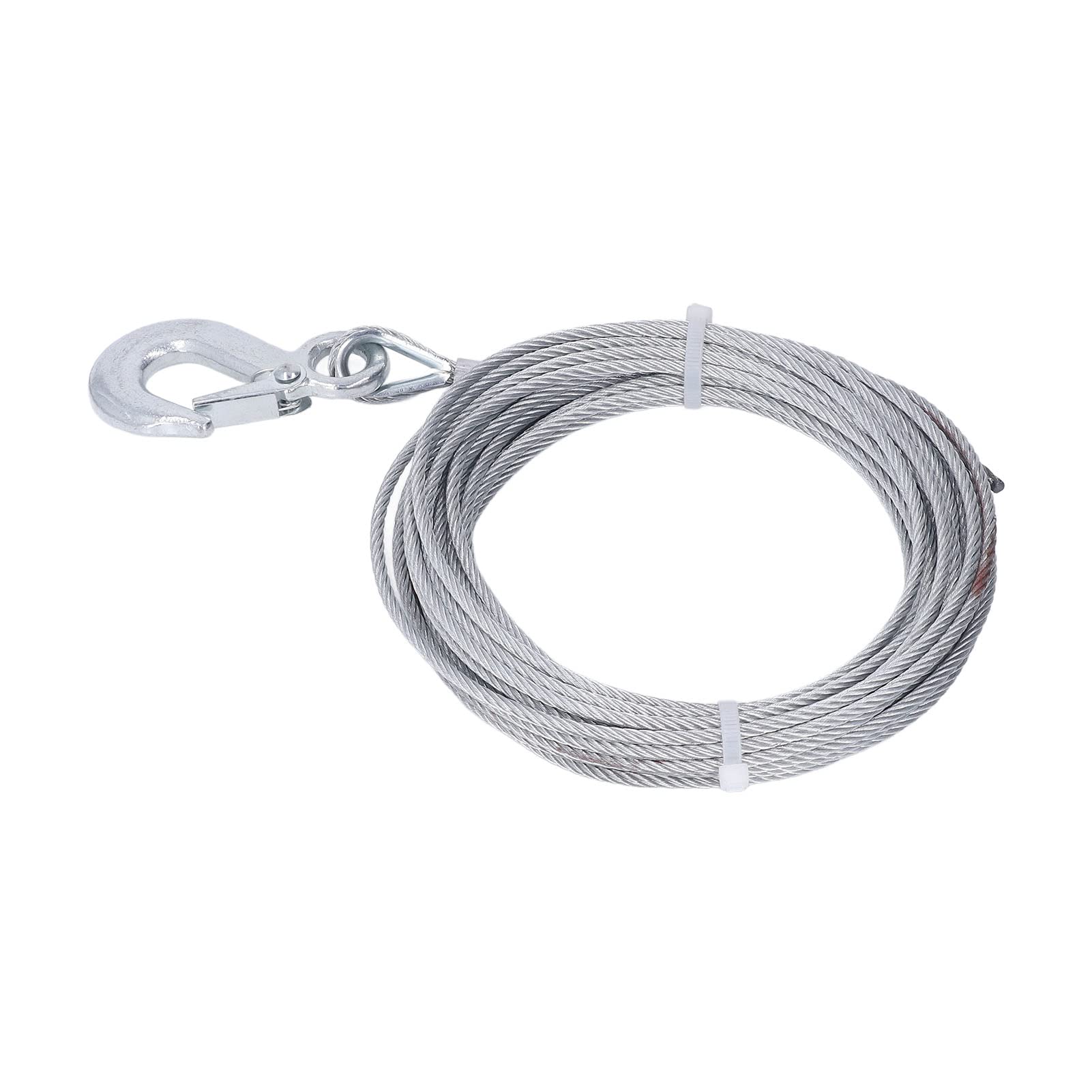 Câble en Acier Inoxydable pour Treuil, 4 Mm X 12 M, Câble de Treuil Sûr et Découpable, galvanisé, Force de 2 000 Lb pour l'alimentation électrique Domestique
