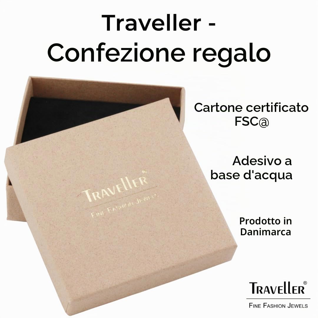 Traveller Orecchini a cerchio da uomo, in acciaio inox, colore nero e carbonio