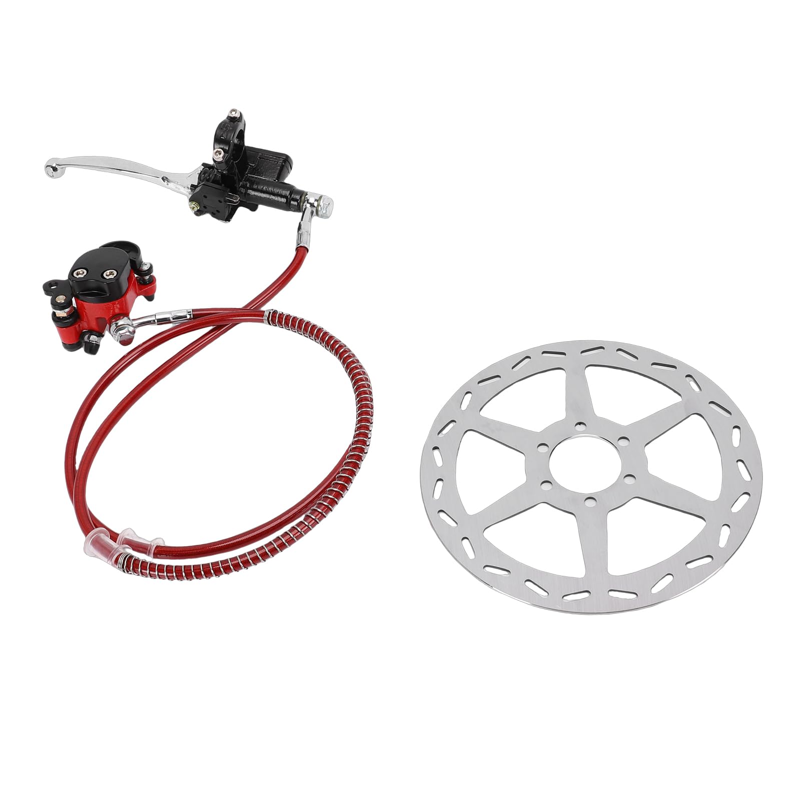 Jiawu Kit de Freno de Disco Hidráulico para Mini Bicicleta, Potente Frenado Hidráulico Kit de Pinza de Freno de Fácil Instalación, de Disco de de 180 Mm con Pinza de Cilindro Maestro de Rotor de de