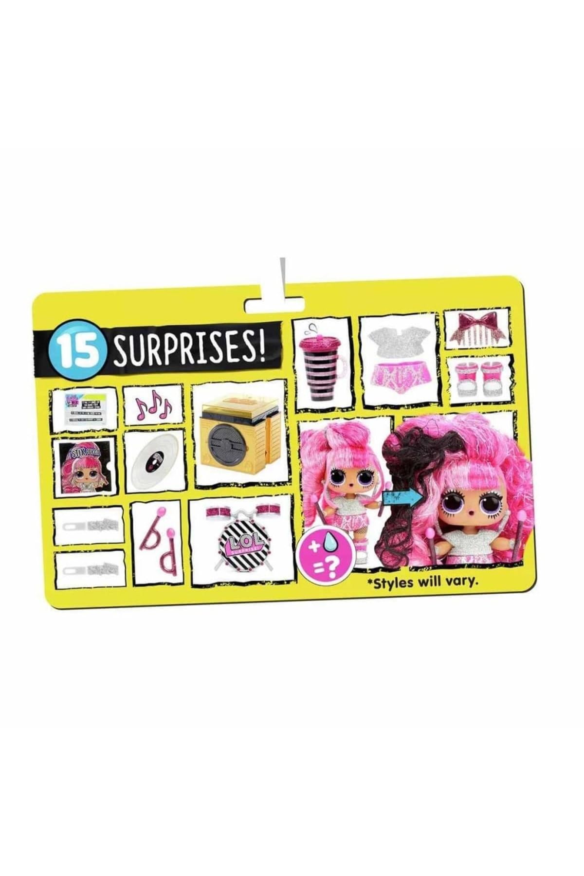 L.​O.​L. Surprise, Remix Hair Flip - 15 Surprises Dont 1 Poupée 8 cm, 1 Tiny Disque à écouter sur Le Speaker, Modèles Aléatoires à Collectionner, Jouet pour Enfants dès 3 Ans, LLUG8