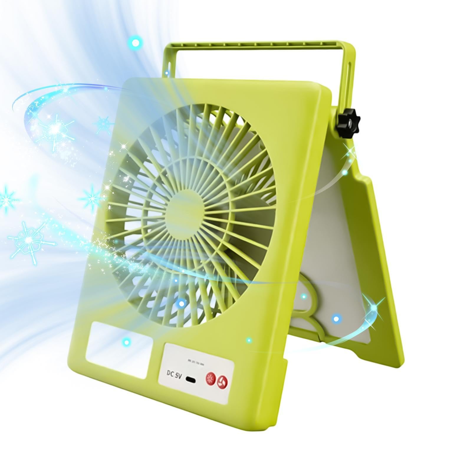 Ventilatore ad Energia Solare Ricaricabile Portatile Silenzioso 3 Velocità | Ventilatori per Tende da Campeggio Per Tende Da Esterno Spiaggia Casa Escursionismo Pesca Giardino