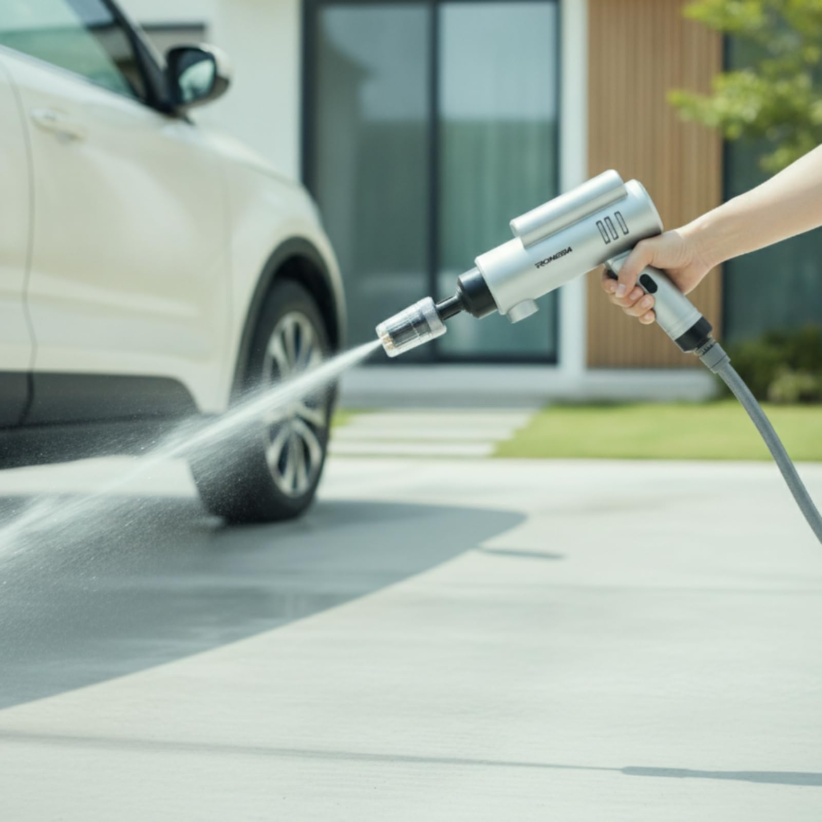 Sharplace Hidrolavadora con Bomba Agua Multifunción Hidrolimpiadora Portátil Limpiador para Viajes, 18 V, Negro Y Naranja
