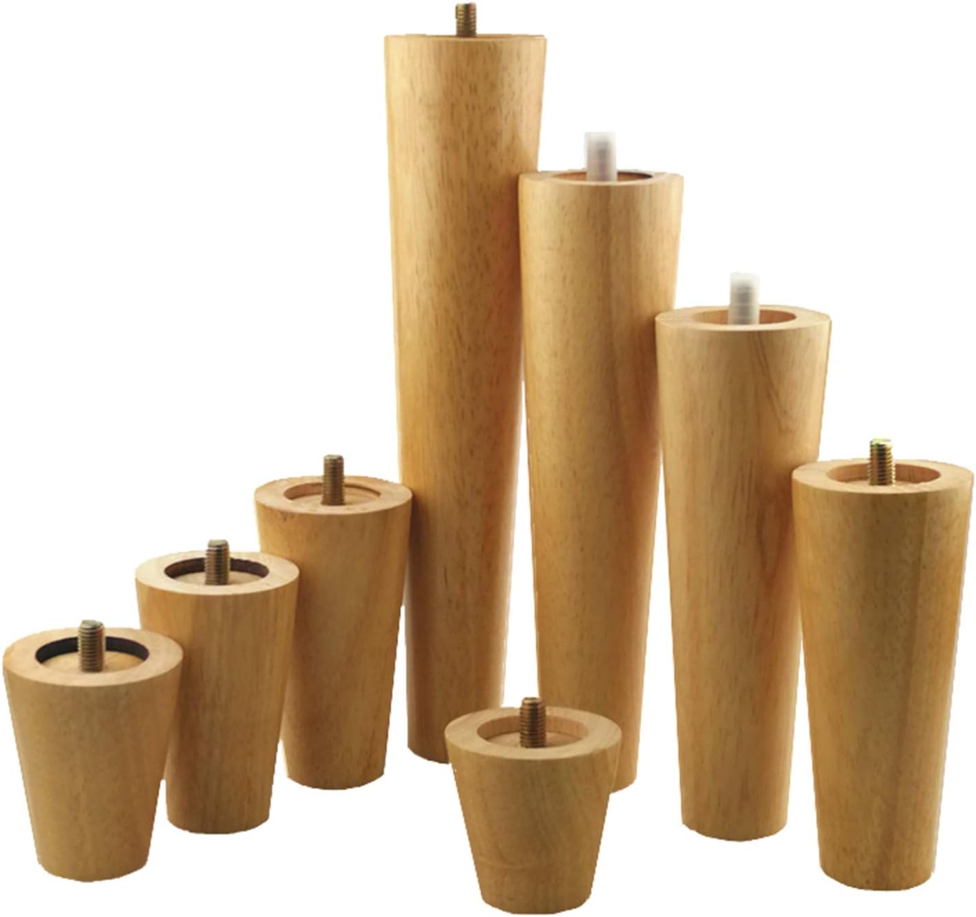 Furniture Legs,Table Legs,Sofa Legs,Natural Texture,Durable/Healthy,Non-Slip/Safe,DIY Replacement Legs,M6/M8 Bolts,20cm