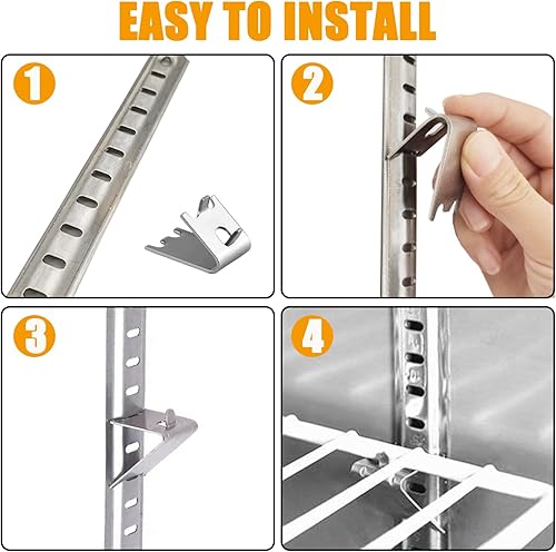 Miniatura 4 de 32 piezas 920158 Clip para estante de congelador, clip de estante de acero inoxidable para refrigerador, soporte de estante de refrigerador, clips