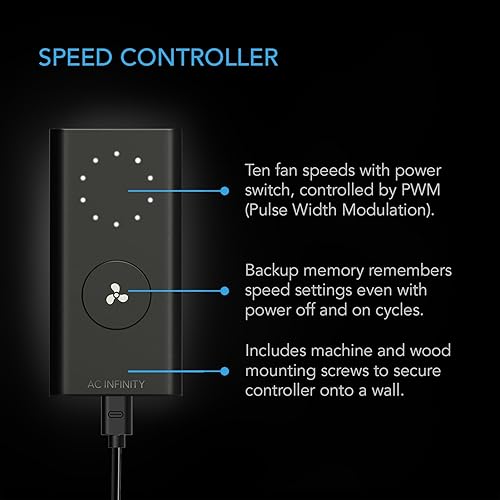 Miniatura 10 de AC Infinity CLOUDLINE PRO T10, ventilador silencioso de conducto en línea de 10 pulgadas con controlador VPD de humedad de temperatura, control de