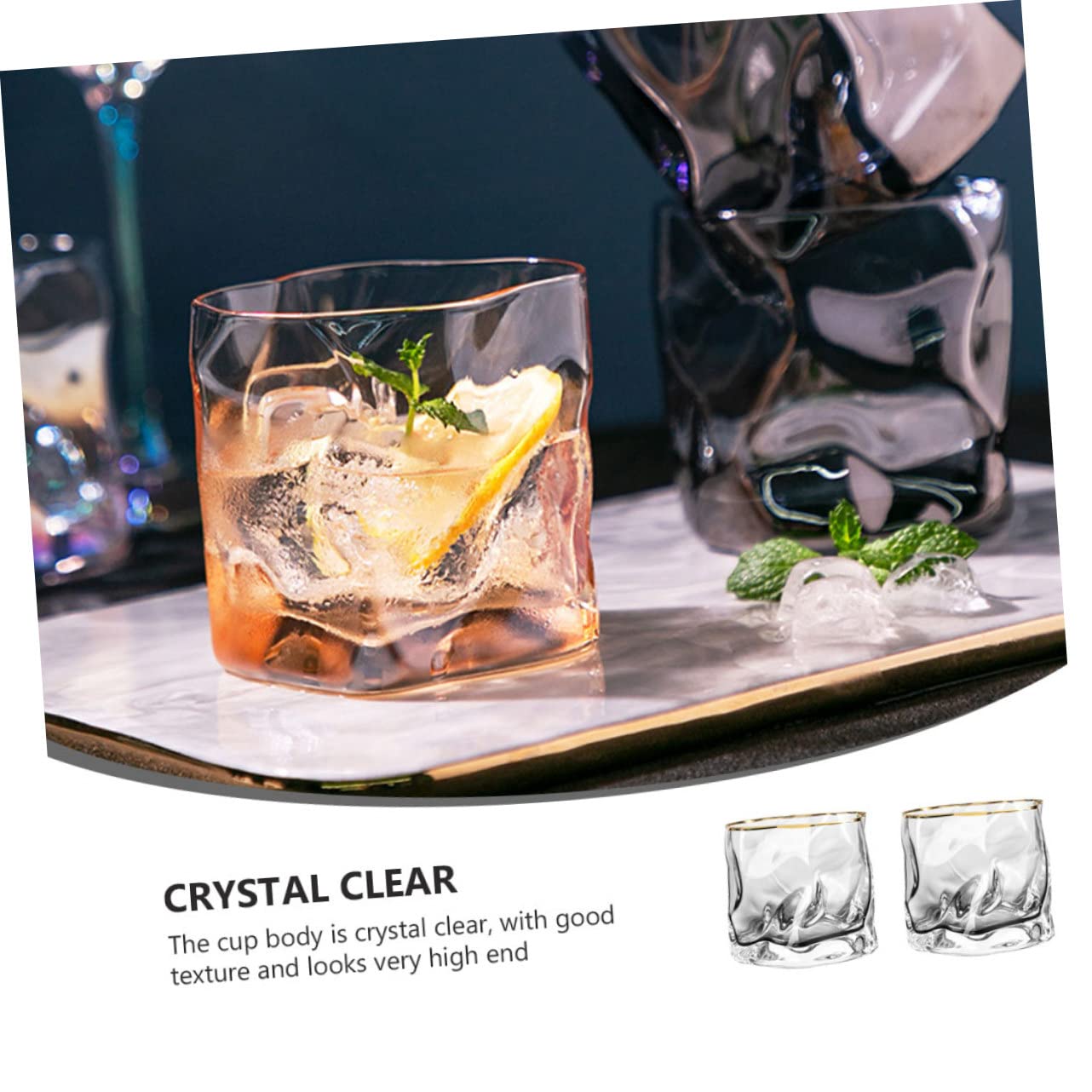 2piezas Vasos De Vidrio para Whisky De Copa De Vino y Cerveza Bebida Transparente para Bar y Hogar para Fiestas y Reuniones