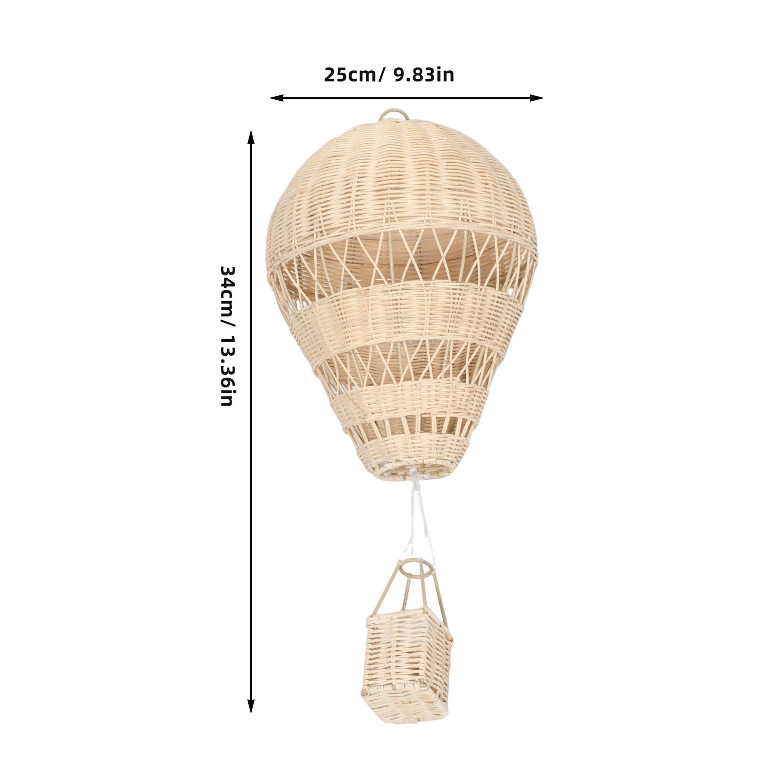 Handgewebter Rattan Heißluftballon Dekoration mit Lichterkette für Kinderzimmer Szenenlayout und Fotorequisite