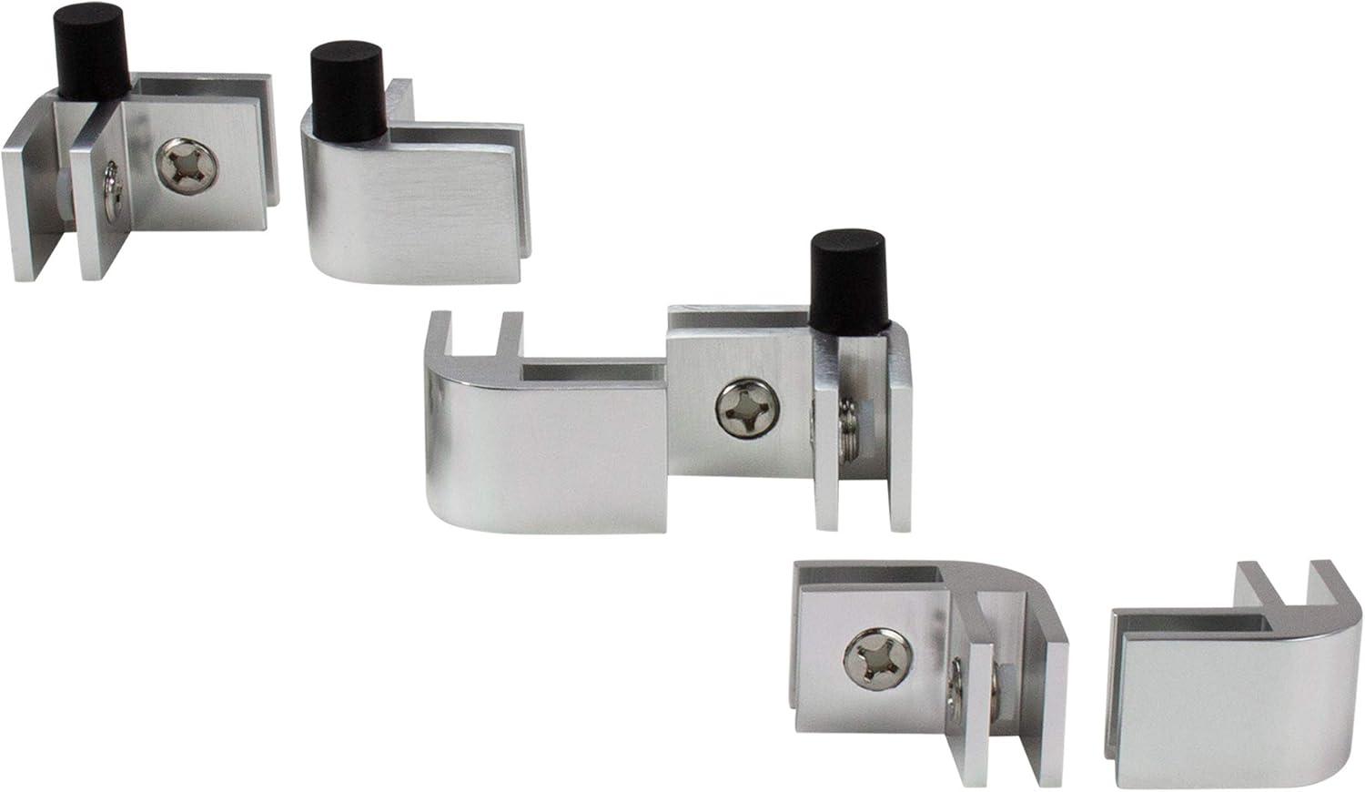 Celestial DIY Wind Guard Corner Hardware, Tempered Glass Connector Kit, 4 Corners with Rubber Feet, Aluminum, for Custom Sized Wind Guard on Outdoor Gas Fire Pits