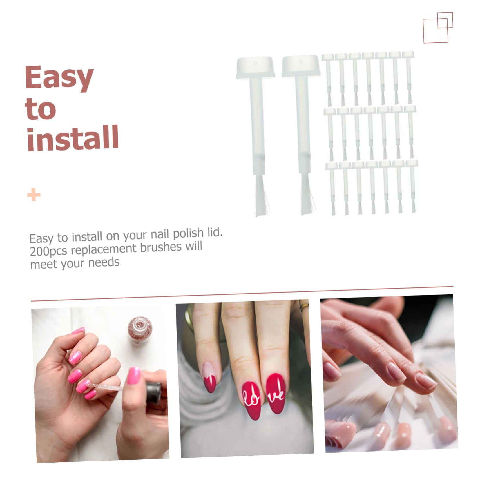 600piezas Pinceles De Esmalte De Uñas Cepillos De Reemplazo Para Pintura De Uñas Herramientas Prácticas Para Nail Art Cepillos Suaves y Eficientes Para Uso Profesional y