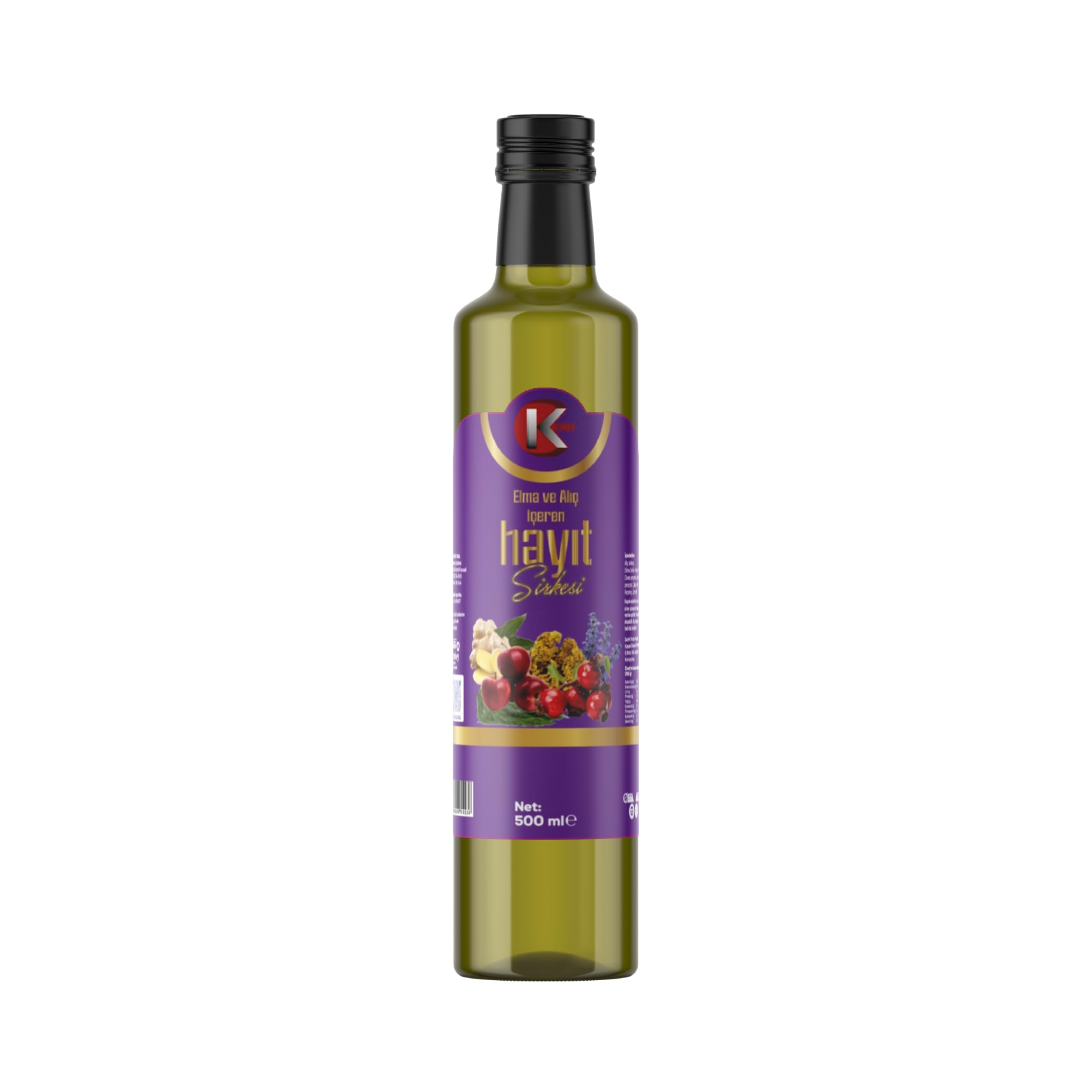 Kechila Hayıt Sirkesi 500 ml, Alıç ve Elma Sirkesi Bazlı, Hayıt Otu, Rezene ve Zencefilli Bitkisel Karışım