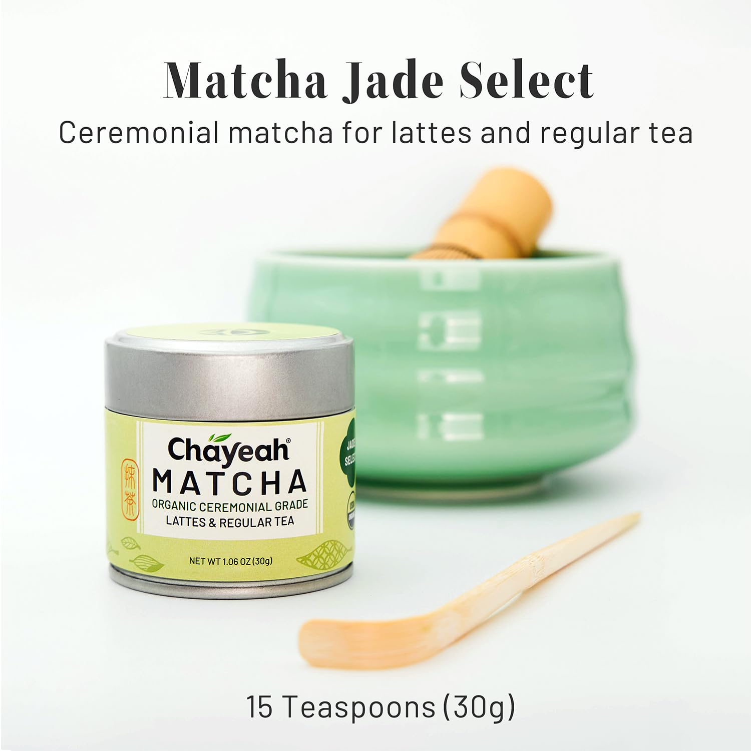 CHAYEAH Jade Select Matcha Organic Ceremonial Grade Matcha Green Tea Powder for Lattes Everyday Matcha First Harvest 1 — view 3