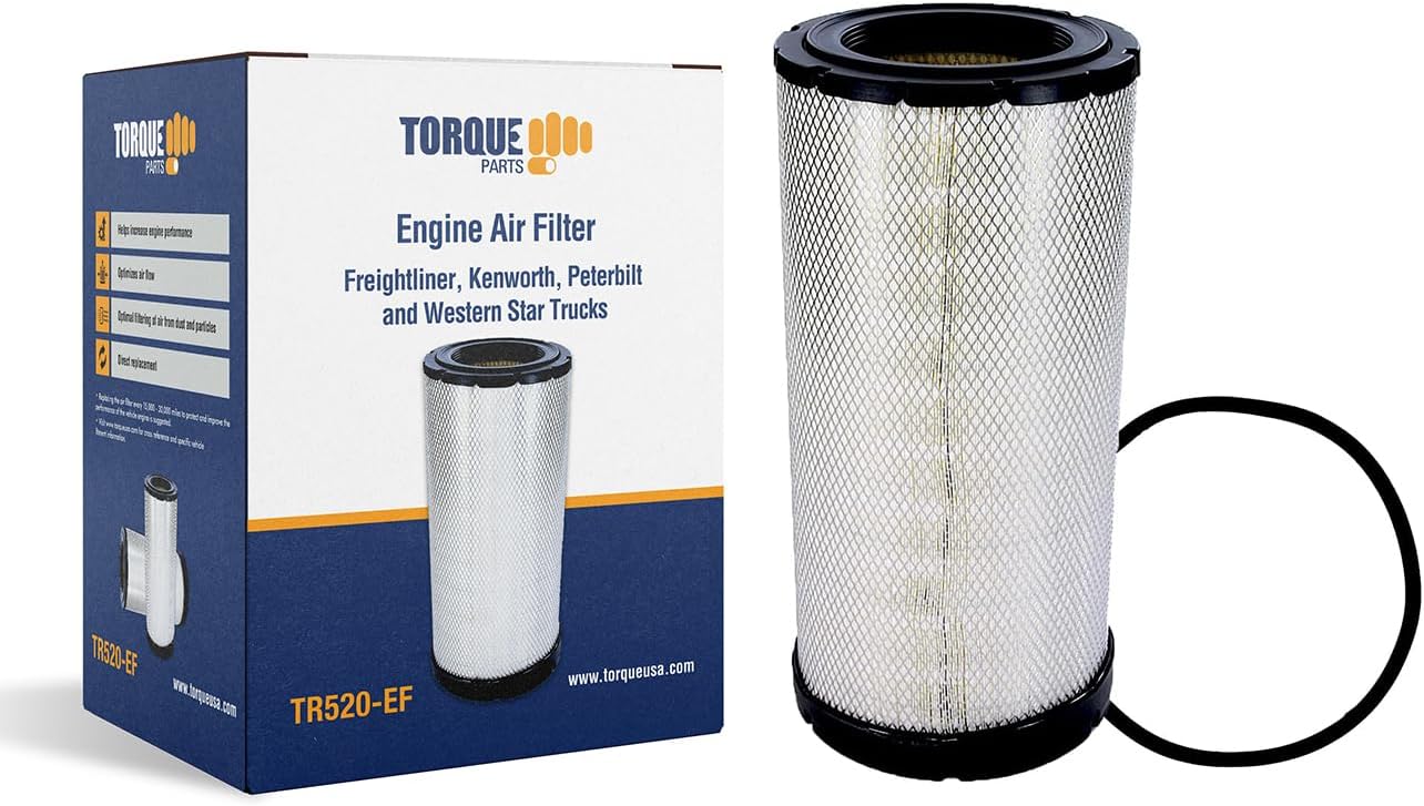 TORQUE Engine Air Filter 23.6" x 11.4" for Select semi Truks Replaces RS3539 AF25247 LAF4816 46843 6843 CA8180 DN LAF4816 2191 85114076 2 PCS (TR520-EF)