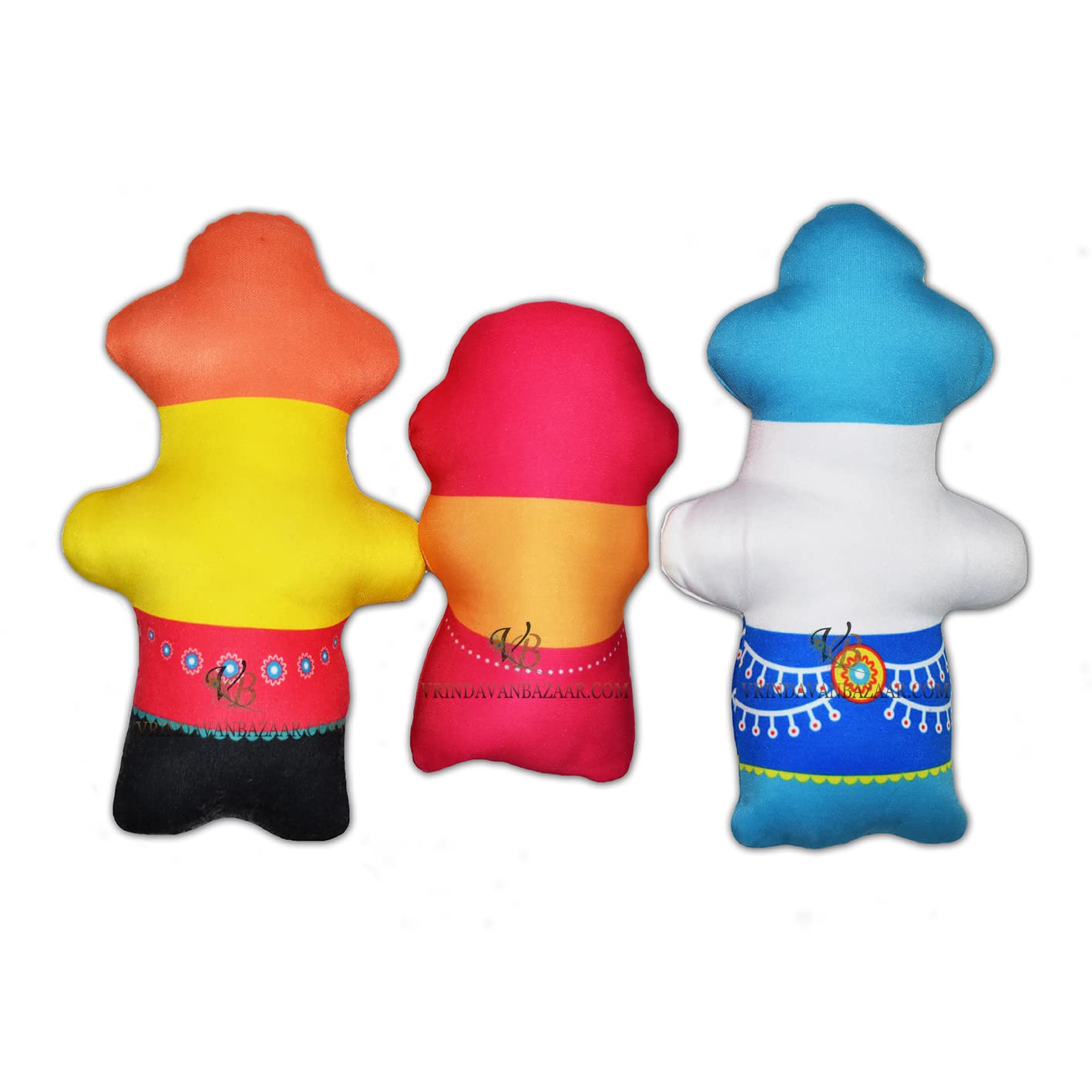 Jagannath Baldev Subhadra Soft Toy Set – Handmade 3-inch Devotional Dolls From Vrindavan