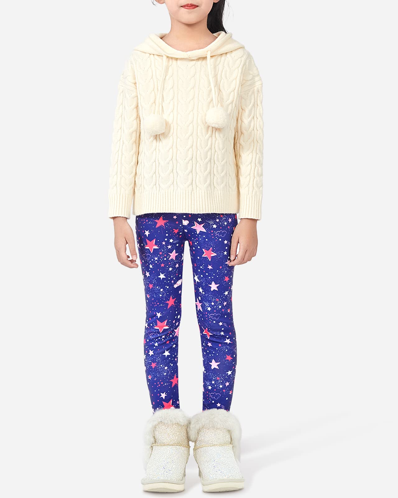 Adorel Leggings Felpati Invernali Pantaloni Termici Bambina 2 Pack