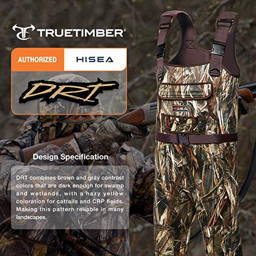 Image of Hisea Basics Neoprene Chest Waders Duck Hunting Bootfoot Waders for Men with Boots Waterproof Camo Fishing Waders