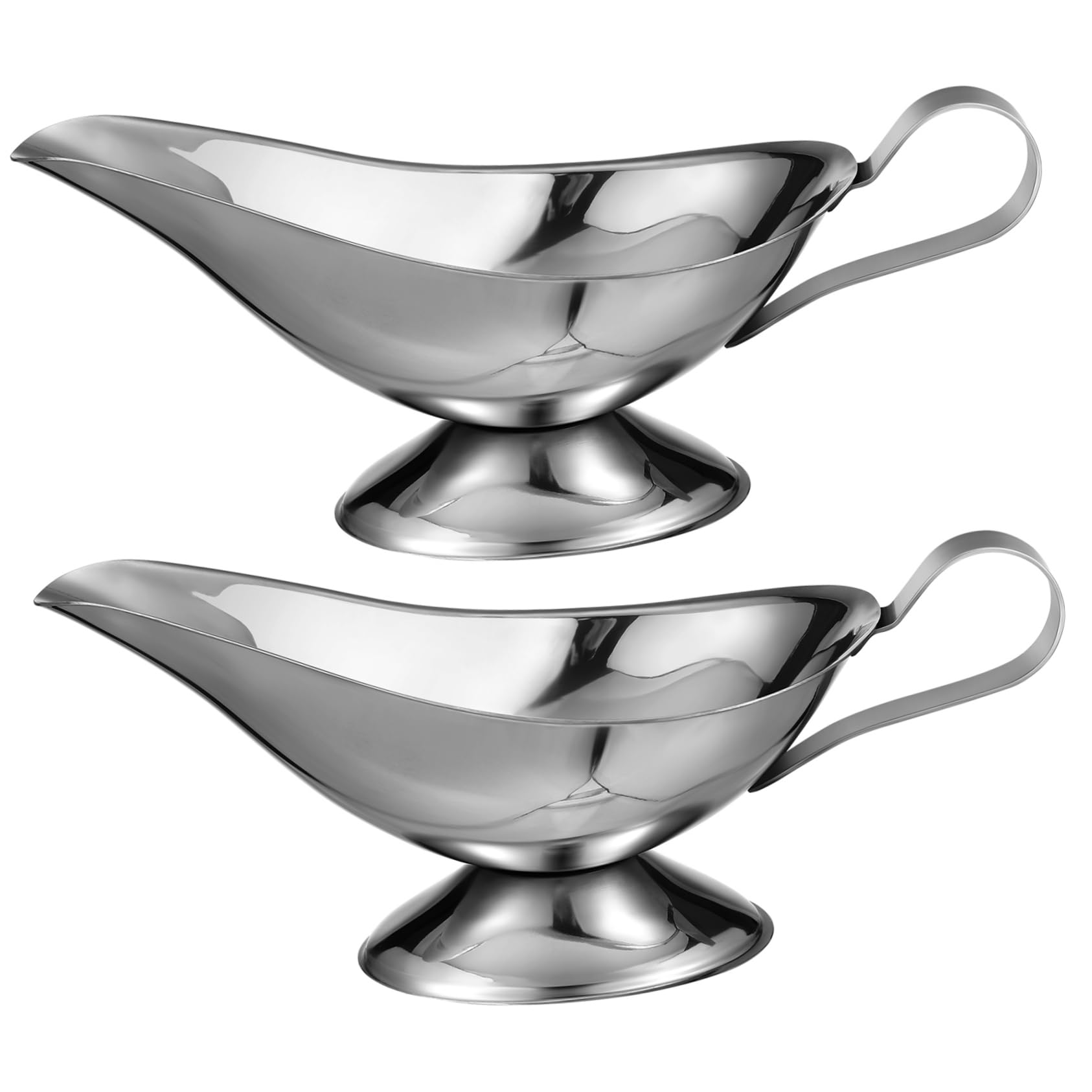 GRIRIW 2 Pcs Gravy Bowls with Spout Elegant Sauce Containers for Sauces Meat Juices Condiments for Parties Bbqs Easy to Clean Kitchen Supplies
